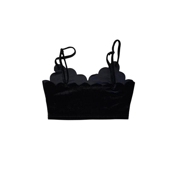 Y2K Black Velvet Crop Top Size Small - Picture 2 of 6